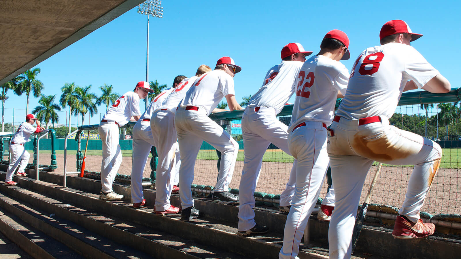 Players watching from the dugout